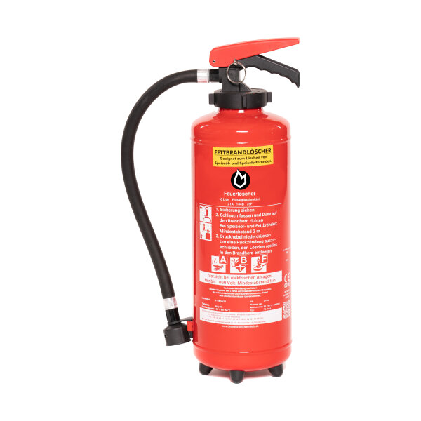 6 ltr. Fettbrand-Auflade-Feuerlöscher (fluorfrei)